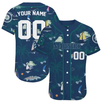 custom seattle mariners sailboat island navy blue jersey best selling