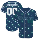 custom seattle mariners snowflake festive navy blue jersey best selling