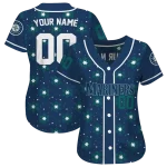 custom seattle mariners snowflake festive navy blue jersey best selling