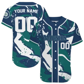custom seattle mariners splash swirl navy blue jersey best selling
