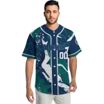 custom seattle mariners splash swirl navy blue jersey best selling