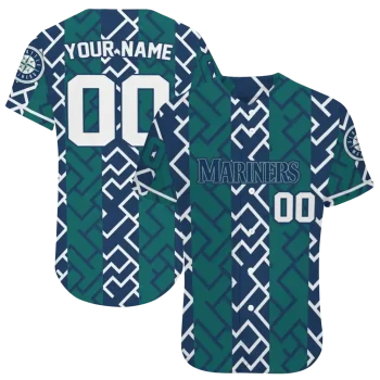 custom seattle mariners squares grid navy blue jersey best selling