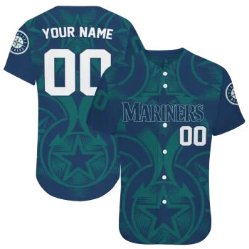 custom seattle mariners star circle navy blue jersey best selling