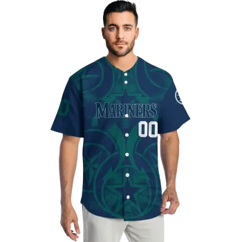 custom seattle mariners star circle navy blue jersey fashion forward