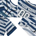 custom seattle mariners stripe layers navy blue white jersey best selling