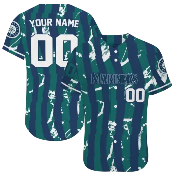 custom seattle mariners stripe paint navy blue jersey best selling