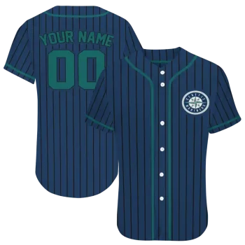 custom seattle mariners stripe pattern navy blue jersey best selling