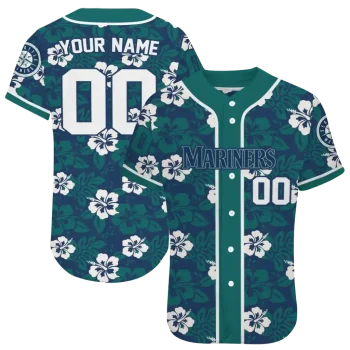 custom seattle mariners tropical hibiscus green jersey best selling