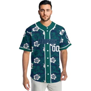 custom seattle mariners tropical hibiscus green jersey fashion forward