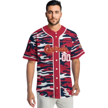 custom st louis cardinals camo splash red jersey fashion forward