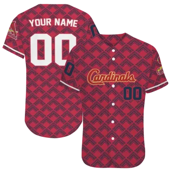 custom st louis cardinals chevron interlock red jersey best selling