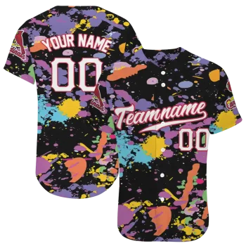 custom st louis cardinals paint splatter black jersey best selling