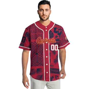 custom st louis cardinals pineapple palm geo red jersey fashion forward