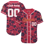 custom st louis cardinals tropical hibiscus seashells red jersey best selling