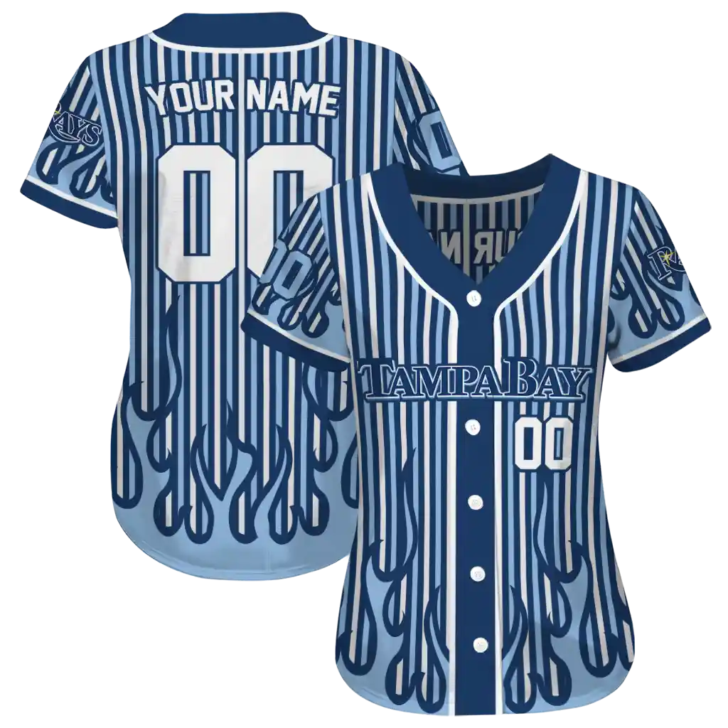 custom tampa bay rays blazing stripes navy jersey high quality custom tampa bay rays blazing stripes navy jersey high quality