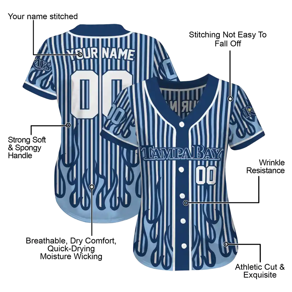 custom tampa bay rays blazing stripes navy jersey latest model custom tampa bay rays blazing stripes navy jersey latest model