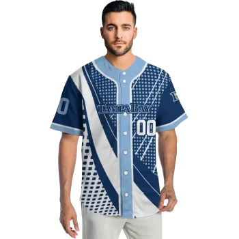 custom tampa bay rays curved stripes navy white jersey fashion forward