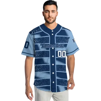 custom tampa bay rays edgy stripes navy jersey fashion forward