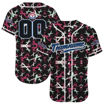 custom texas rangers abstract x black jersey best selling