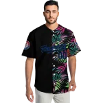 custom texas rangers palm leaf black jersey best selling