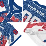 custom texas rangers pattern drip blue white jersey best selling