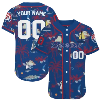 custom texas rangers sailboat island blue jersey best selling