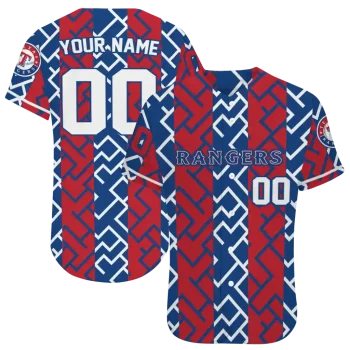 custom texas rangers squares grid blue jersey best selling