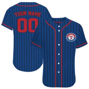custom texas rangers stripe pattern blue jersey best selling