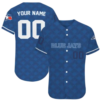 custom toronto blue jays chevron interlock blue jersey best selling