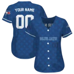 custom toronto blue jays chevron interlock blue jersey best selling
