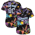 custom toronto blue jays paint splatter black jersey best selling