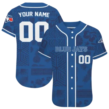 custom toronto blue jays pineapple palm geo blue jersey best selling
