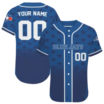 custom toronto blue jays star burst navy jersey best selling