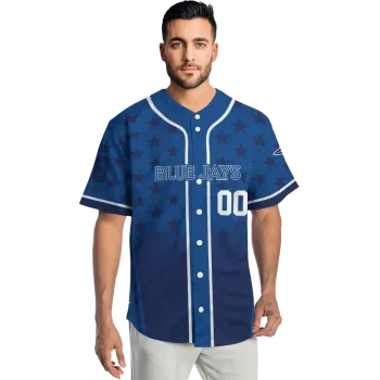custom toronto blue jays star burst navy jersey fashion forward