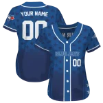 custom toronto blue jays star burst navy jersey best selling