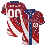 custom washington nationals curved stripes red white jersey best selling