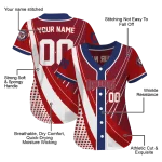 custom washington nationals curved stripes red white jersey best selling