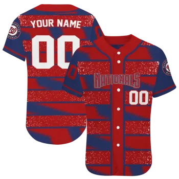 custom washington nationals edgy stripes red jersey best selling