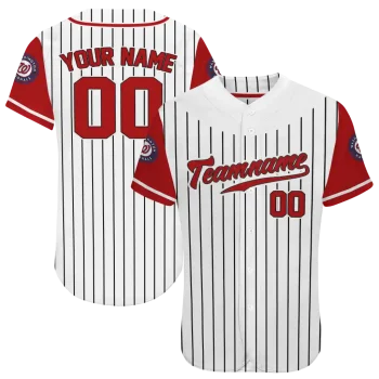 custom washington nationals pinstripe red white jersey best selling
