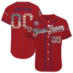 custom washington nationals vertical stripes red jersey best selling
