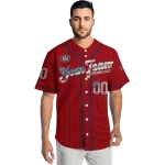 custom washington nationals vertical stripes red jersey best selling