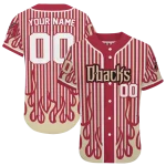 customized arizona diamondbacks blazing stripes red jersey best selling