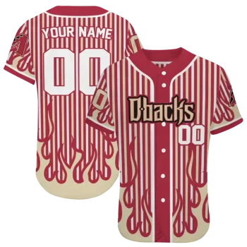 customized arizona diamondbacks blazing stripes red jersey best selling