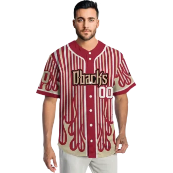 customized arizona diamondbacks blazing stripes red jersey fashion forward