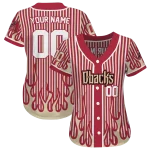 customized arizona diamondbacks blazing stripes red jersey best selling