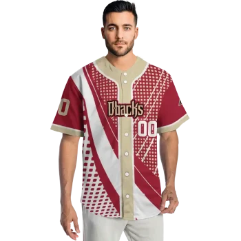 customized arizona diamondbacks curved stripes red white jersey fashion forward