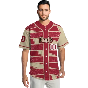 customized arizona diamondbacks edgy stripes red jersey fashion forward