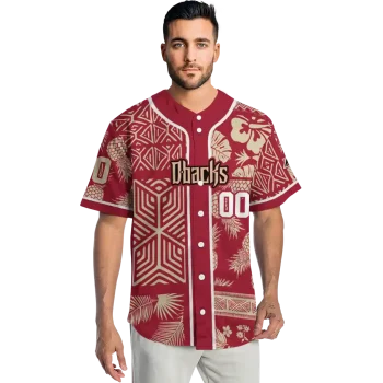 customized arizona diamondbacks pineapple palm geo red jersey fashion forward