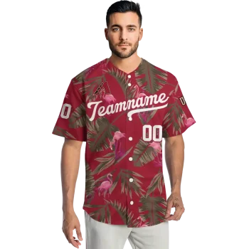 customized arizona diamondbacks tropical flamingo red jersey fashion forward