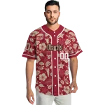 customized arizona diamondbacks tropical hibiscus seashells red jersey best selling